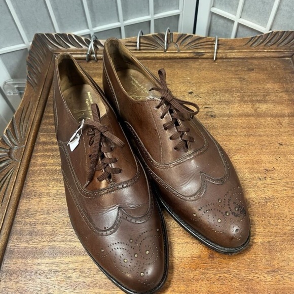 Lord & Taylor, Men’s, Shoes Oxford, Leather, Brown, Size 9.5, Lace up, Wingtip.! main image 11